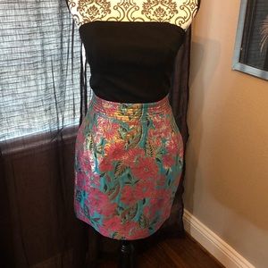 Black/ floral zipper back dress